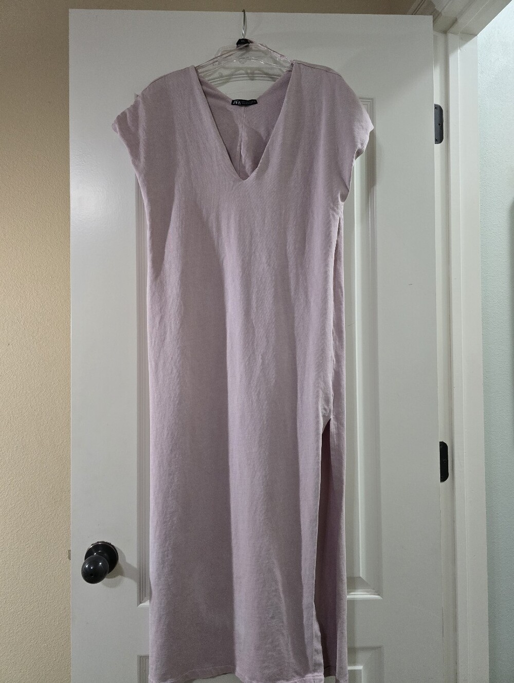 Zara Lavender V-Neck Cap Sleeve Tunic Dress